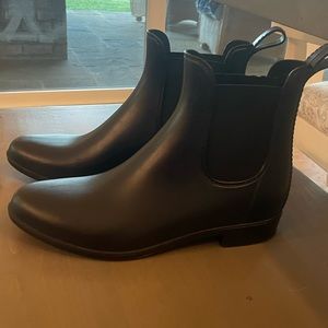 Black- J.Crew rain boots size 8